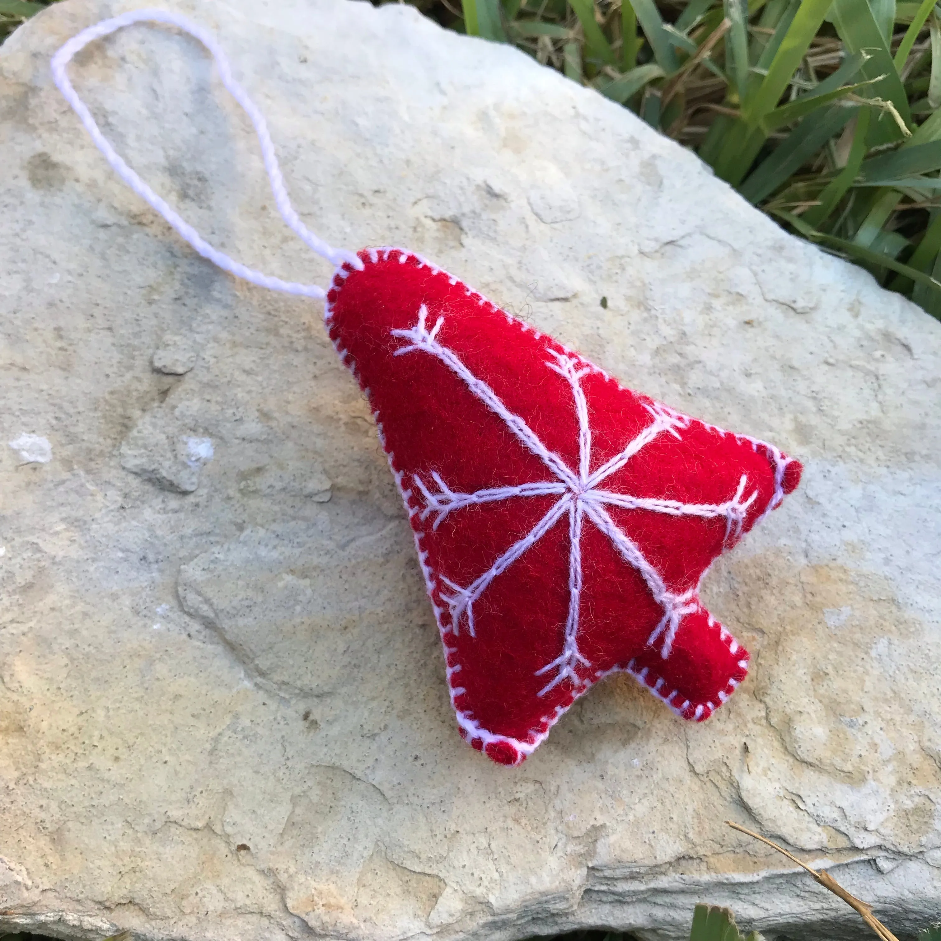 Christmas Tree Ornament Red/White