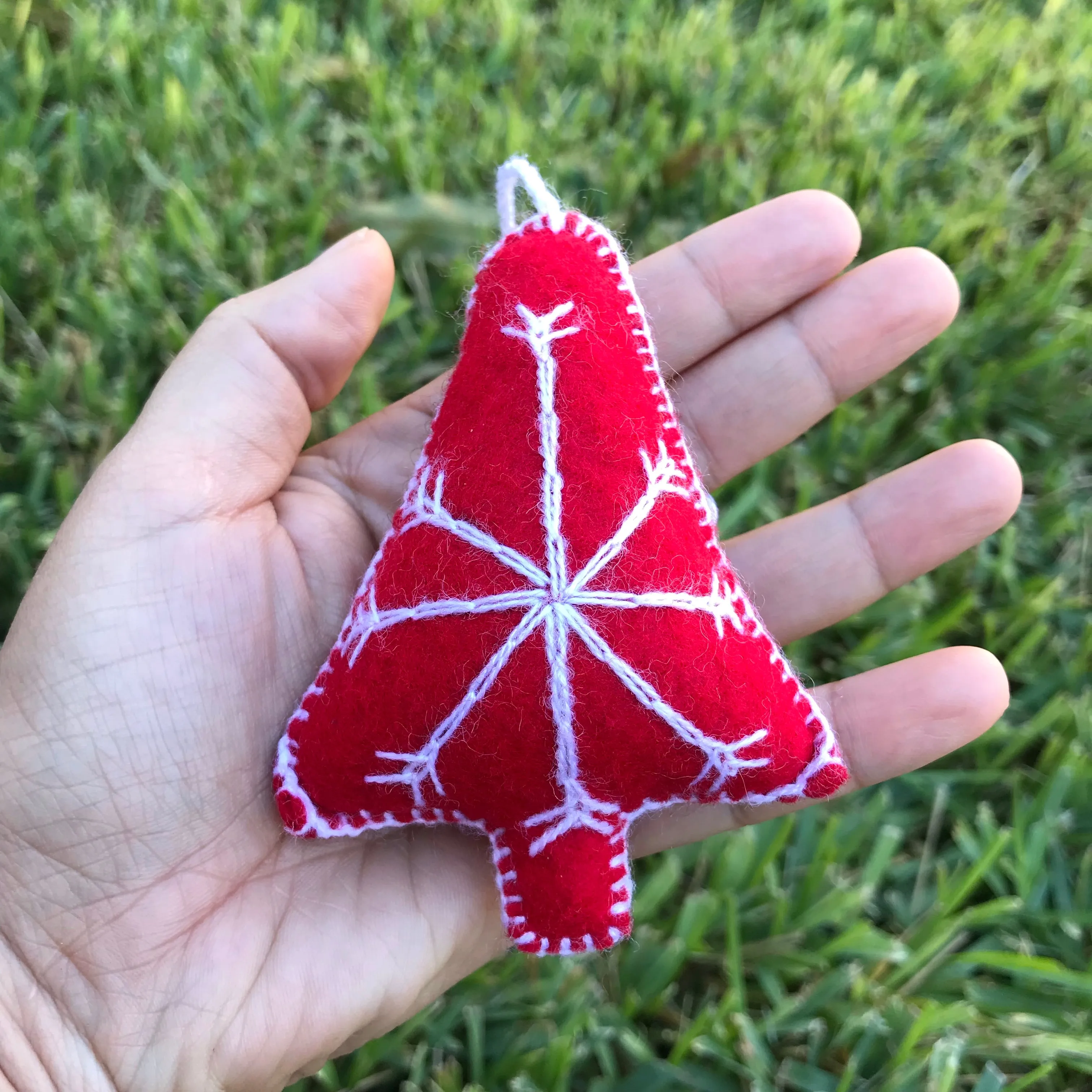 Christmas Tree Ornament Red/White