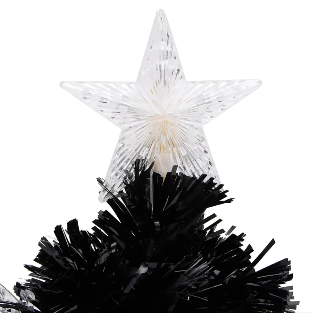 Christmas Tree with LED Snowflakes Black 64 cm Fibre Optic