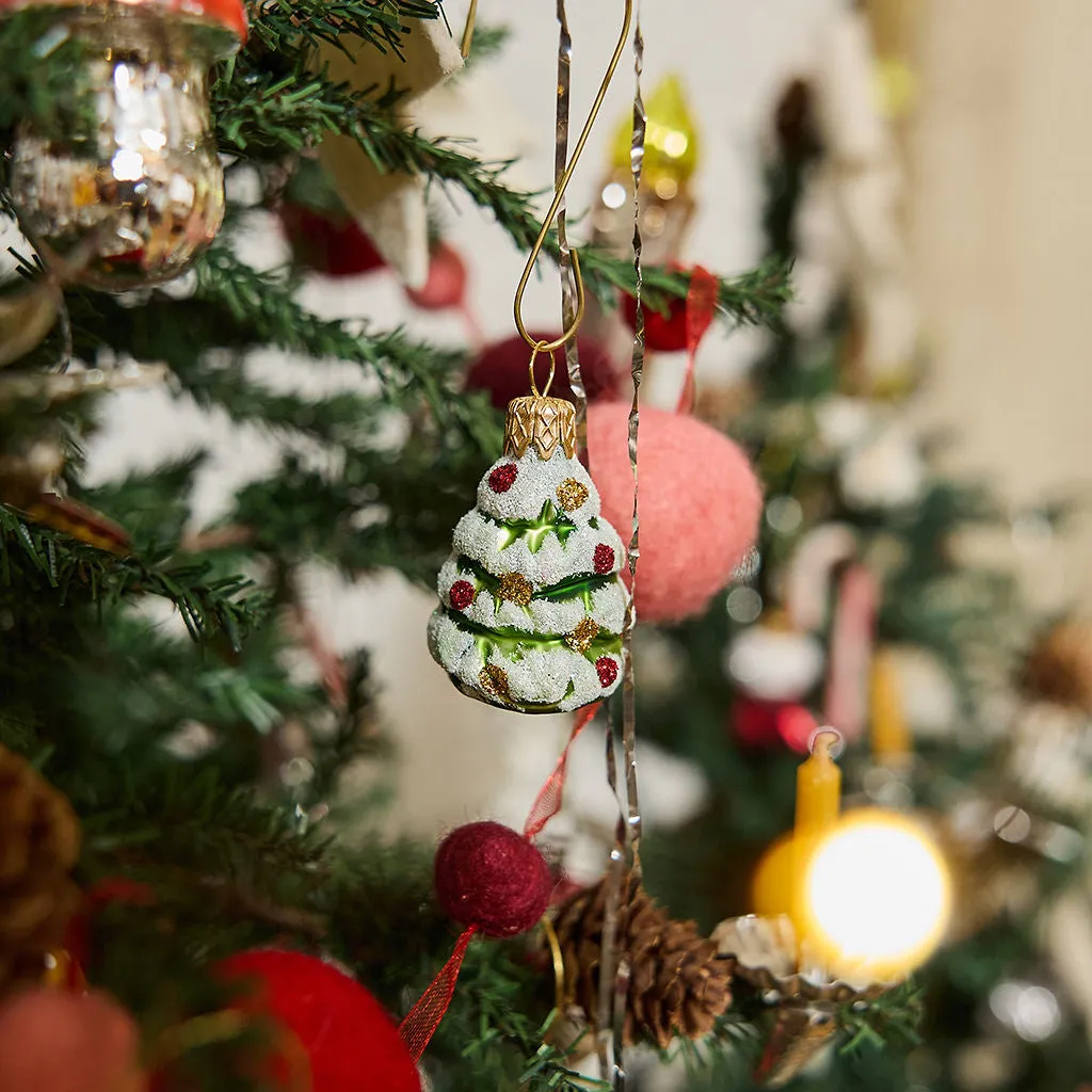 Classic Christmas Handblown German Mini Glass Ornament - 6 Piece Set