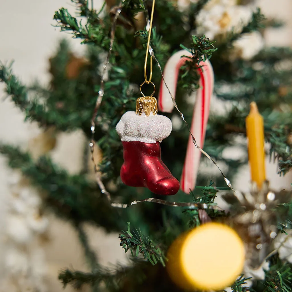 Classic Christmas Handblown German Mini Glass Ornament - 6 Piece Set