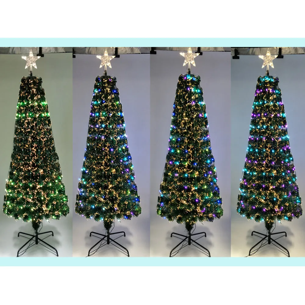 Curtain Lights Christmas Fibre Optic Green Tree Multi-mode Multicolour