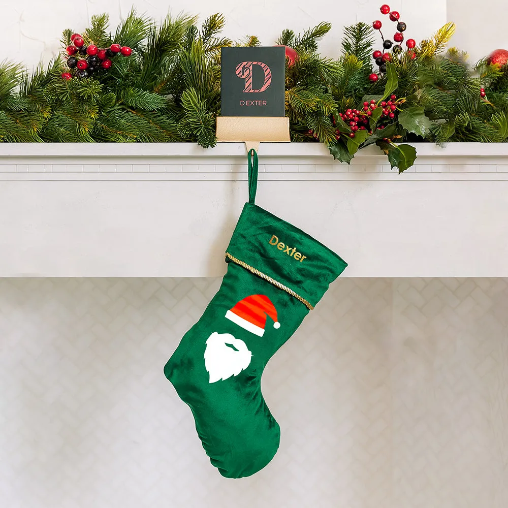 CUSTOM EMBROIDERED PLUSH CHRISTMAS STOCKING - SANTA