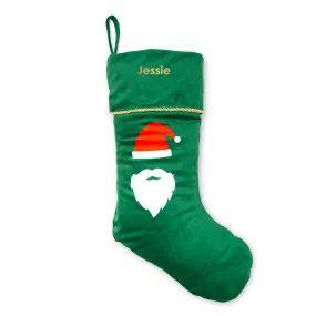 CUSTOM EMBROIDERED PLUSH CHRISTMAS STOCKING - SANTA