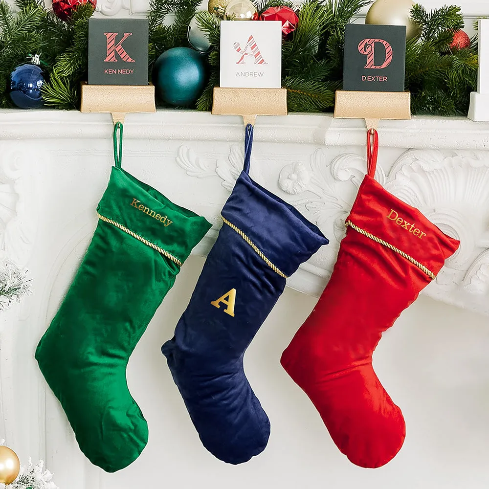 CUSTOM EMBROIDERED PLUSH TRADITIONAL CHRISTMAS STOCKING