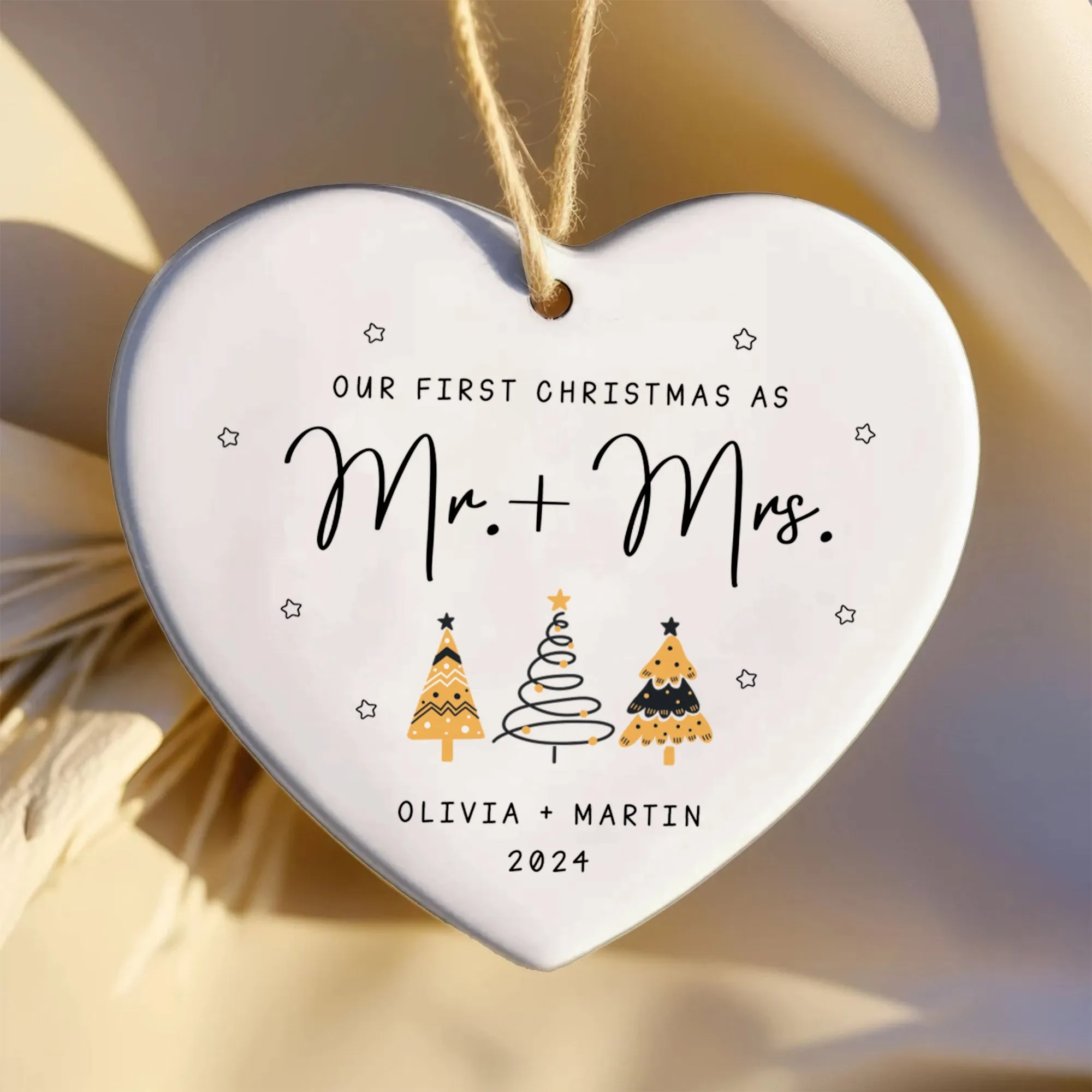 Custom Engaged Ornament, Ornament Engagement Gift For Newly Engaged Couple CY06-04