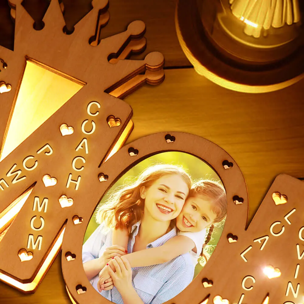 Custom Mom Wood LED Photo Light