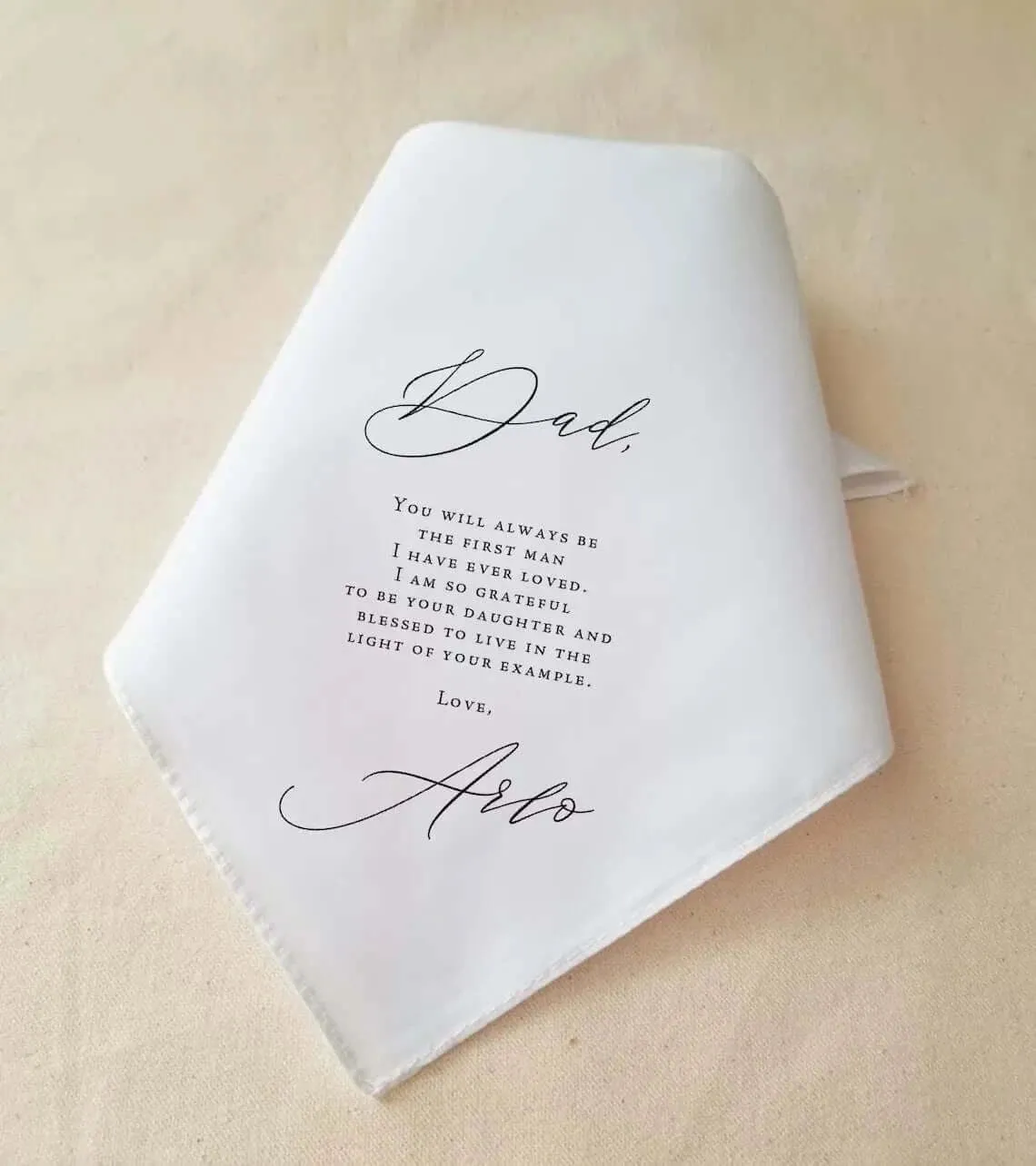 Custom Personalized Wedding Handkerchief Gift for Parents, Mother of the Bride, Father of the Bride