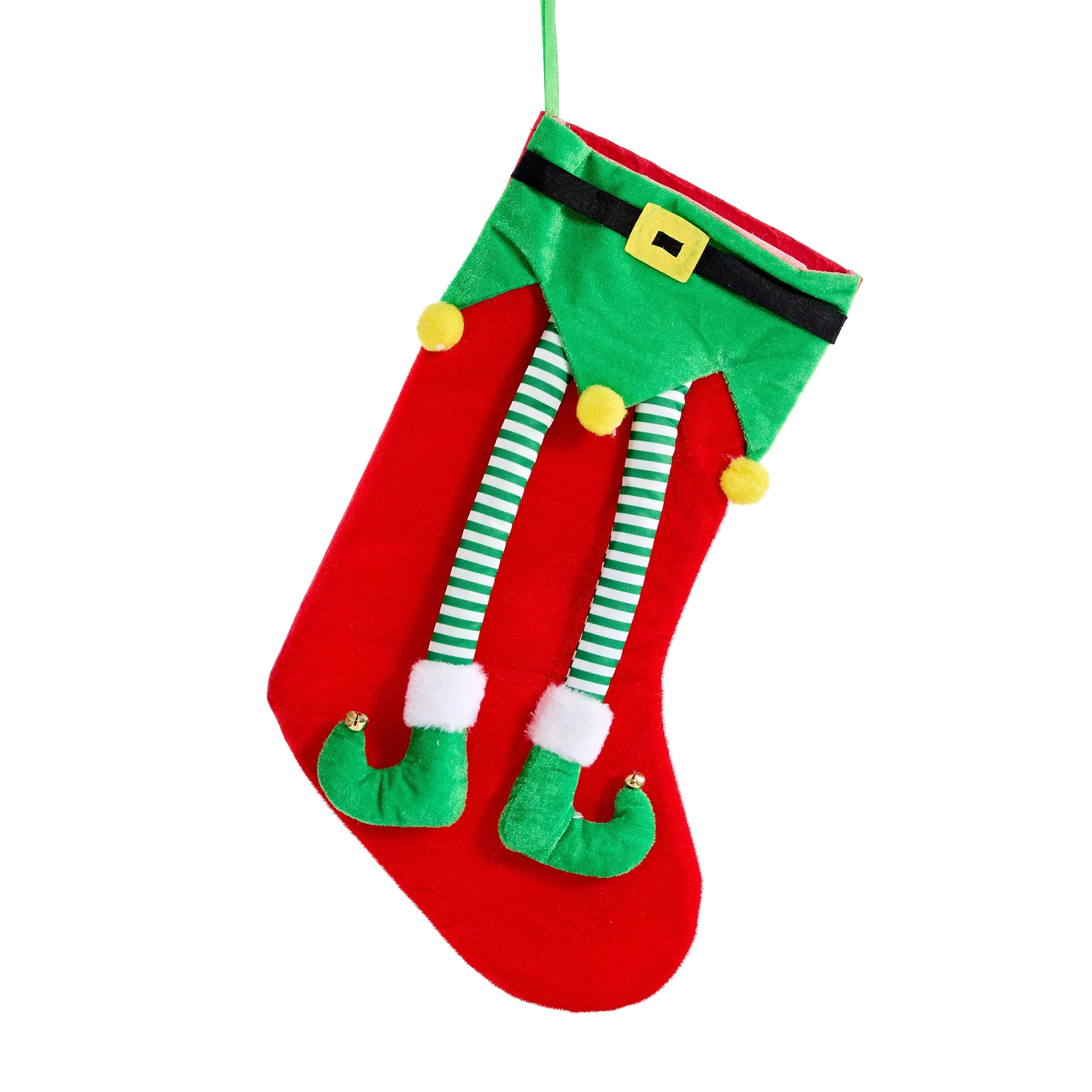 Dangling Elf Legs Christmas Stocking