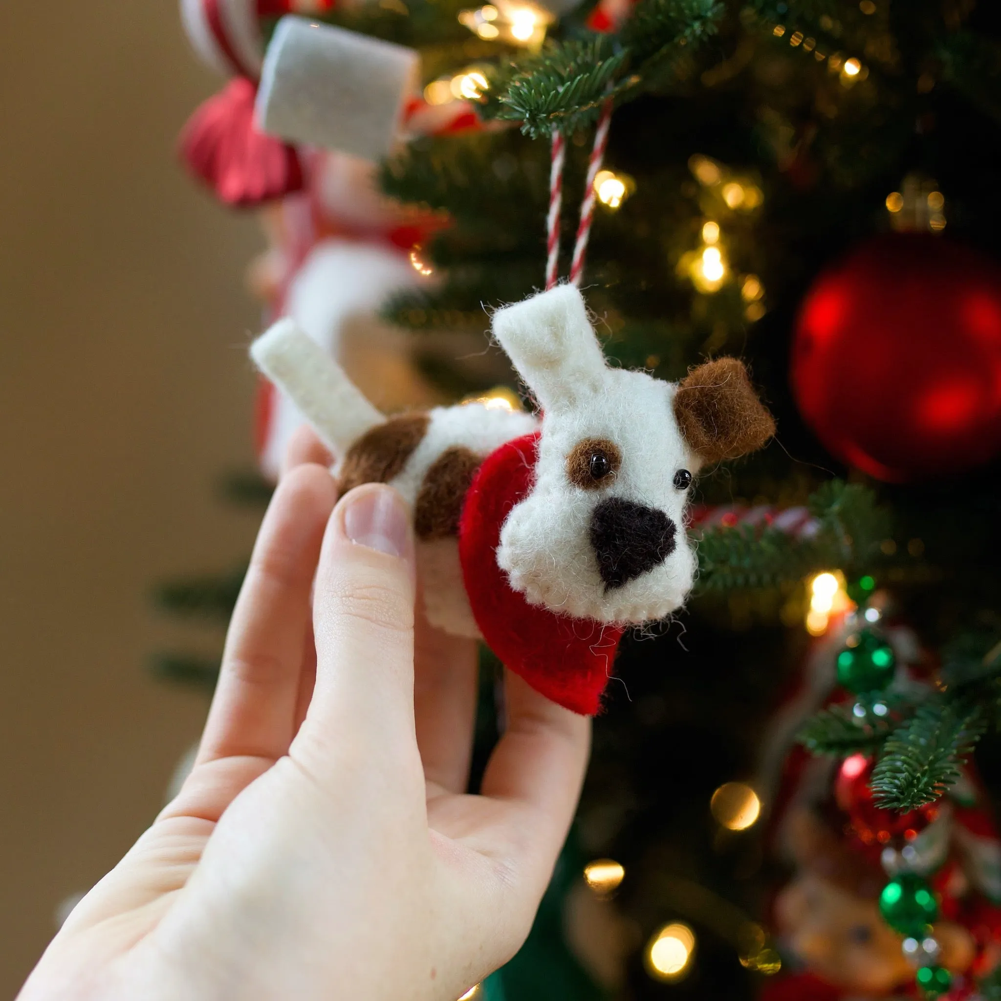 Dog Ornament, Felt Wool