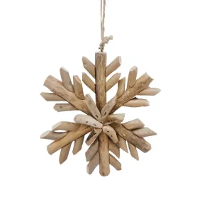 Driftwood Snowflake Ornament, 5"