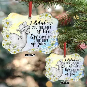 Elephant Family Life Give Me The Gift Of You Metal Ornament - Christmas Ornament - Christmas Gift