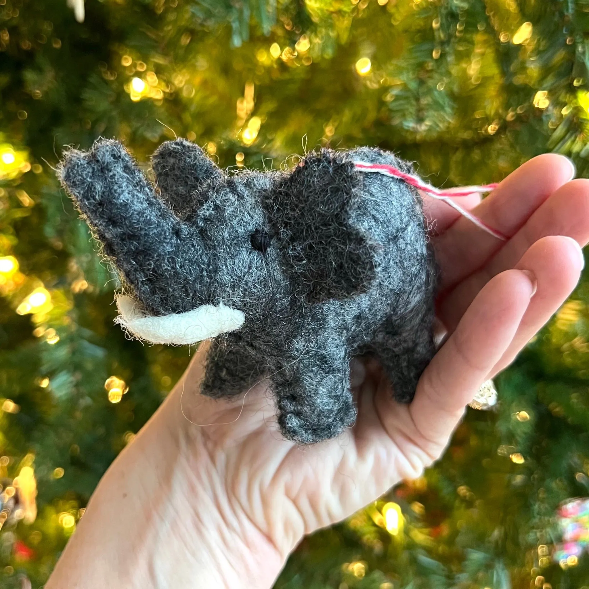 Elephant Ornament, Felt Wool