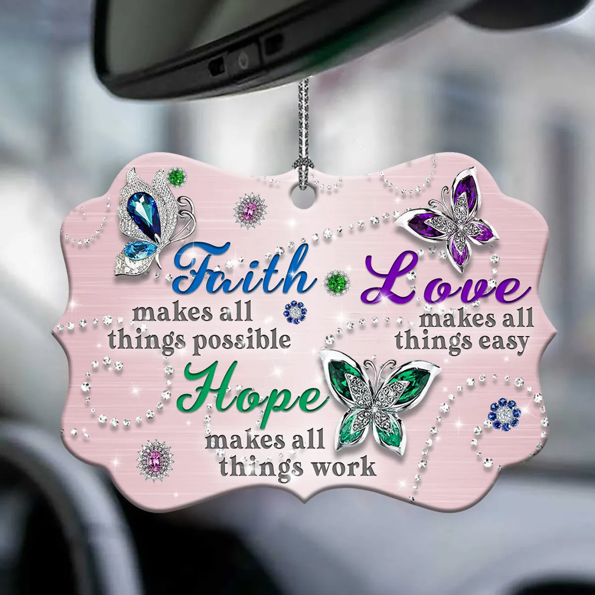 Faith Hope Love 2 Metal Ornament - Christmas Ornament - Christmas Gift