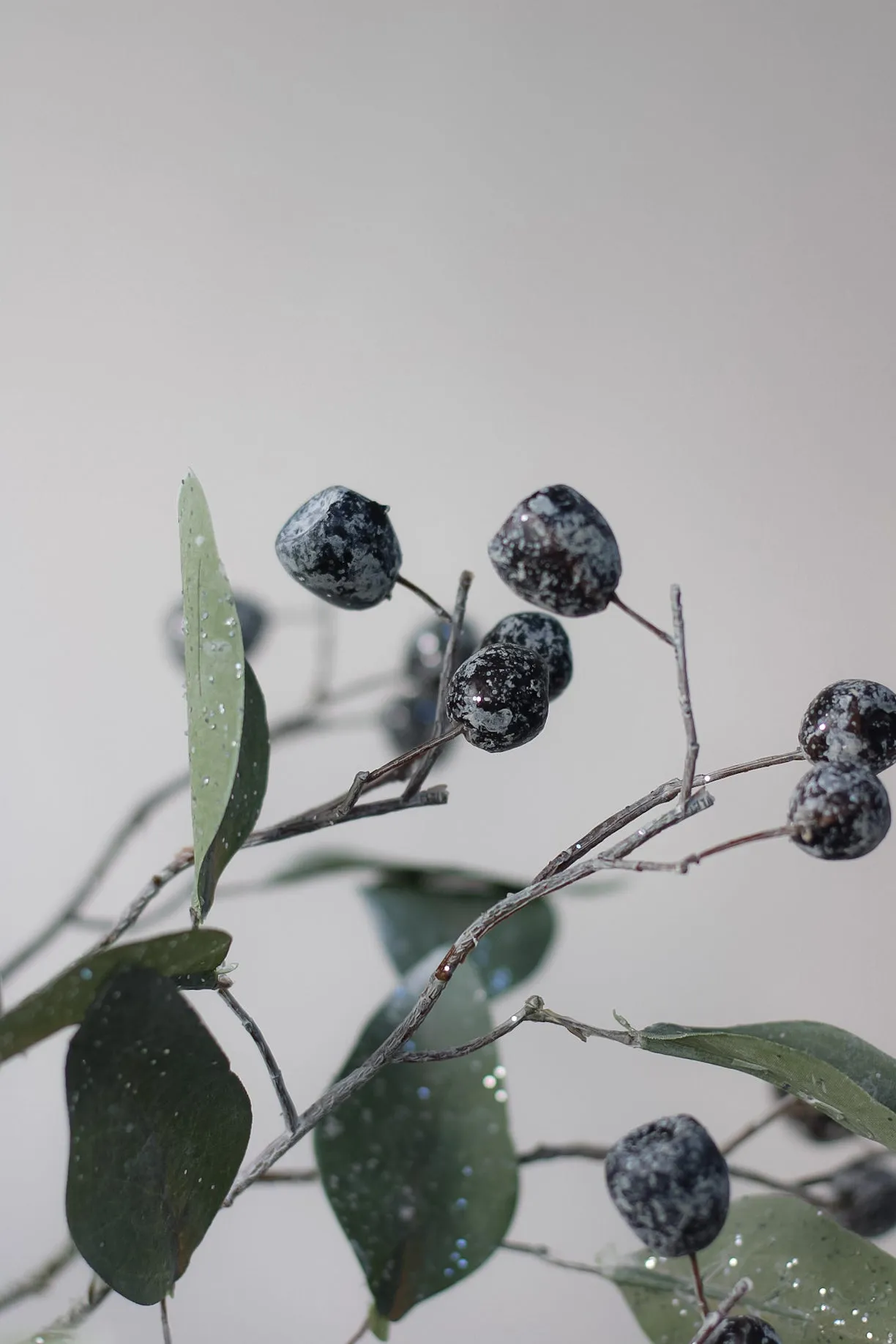 Faux Glitter Eucalyptus with Berries