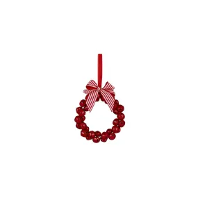 Gala Metal Bell with Bow Wreath Ornament Red 13cm