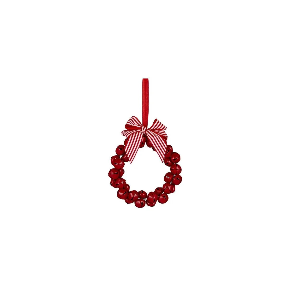 Gala Metal Bell with Bow Wreath Ornament Red 13cm