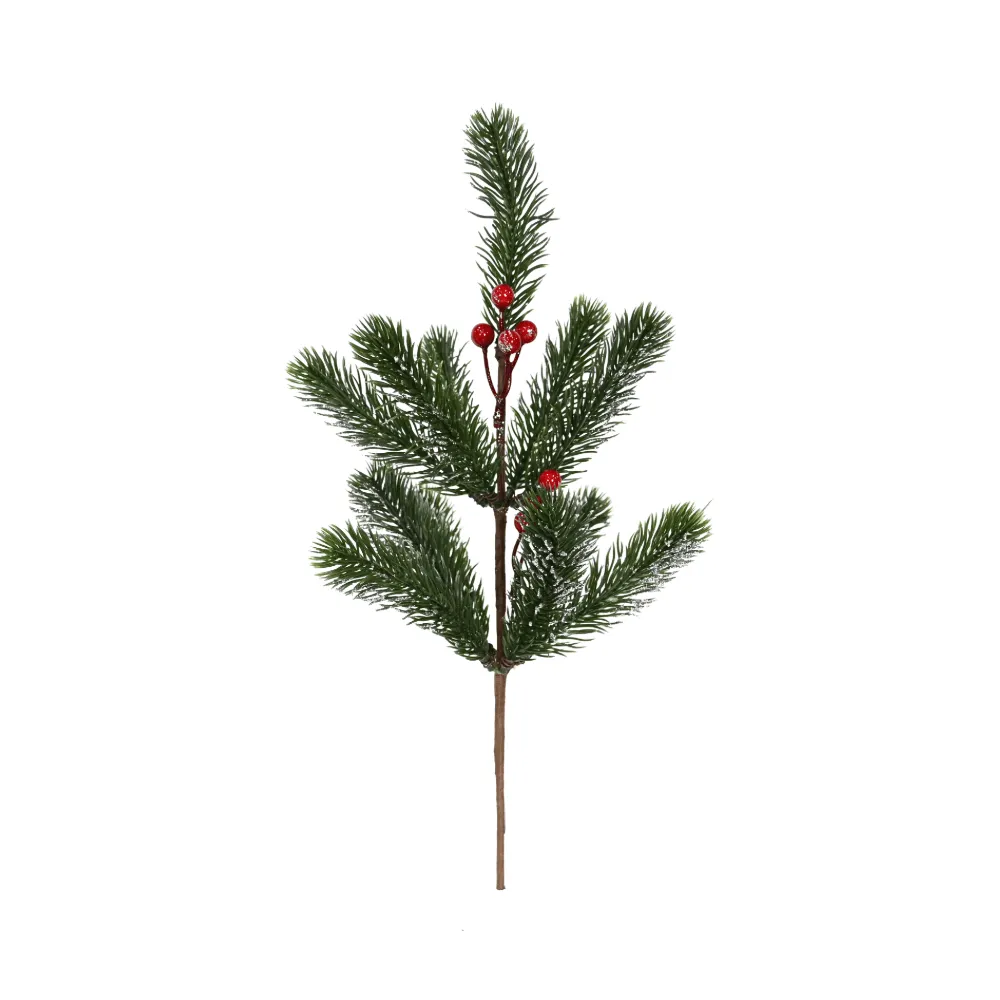 Glitter Pine and Berries Pick Asst (41cm)