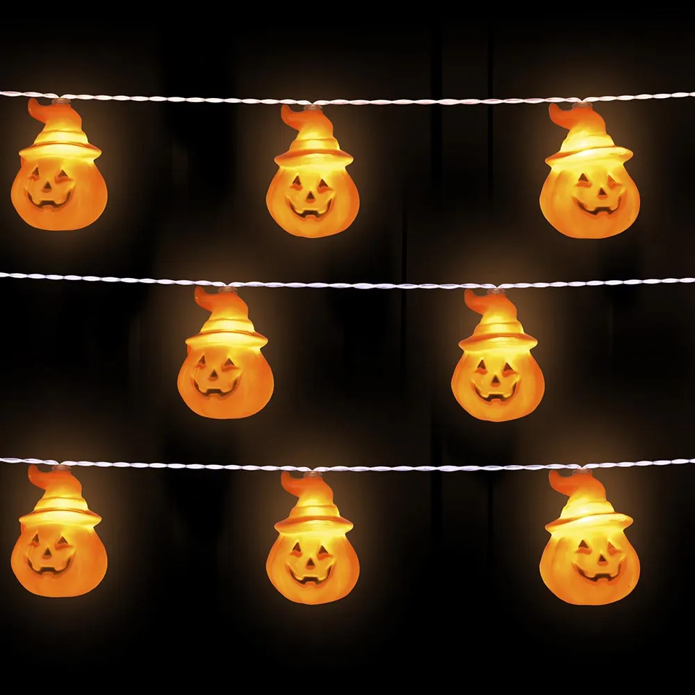 Halloween Light 20ct Pumpkin 10ft String Light Battery Operated