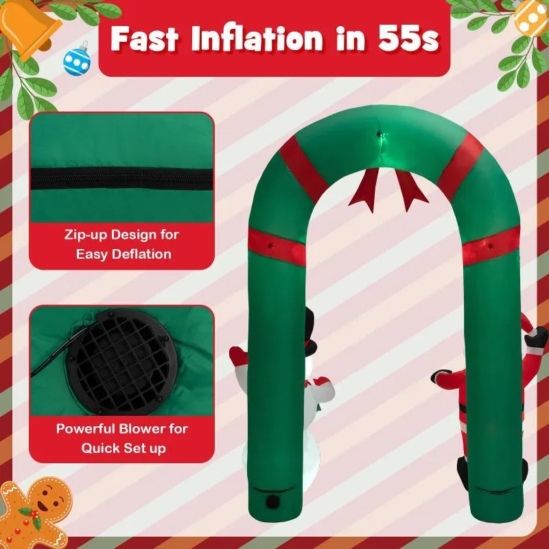 Happy Christmas Holiday Yard Decorations Inflatable W/ LED Lights