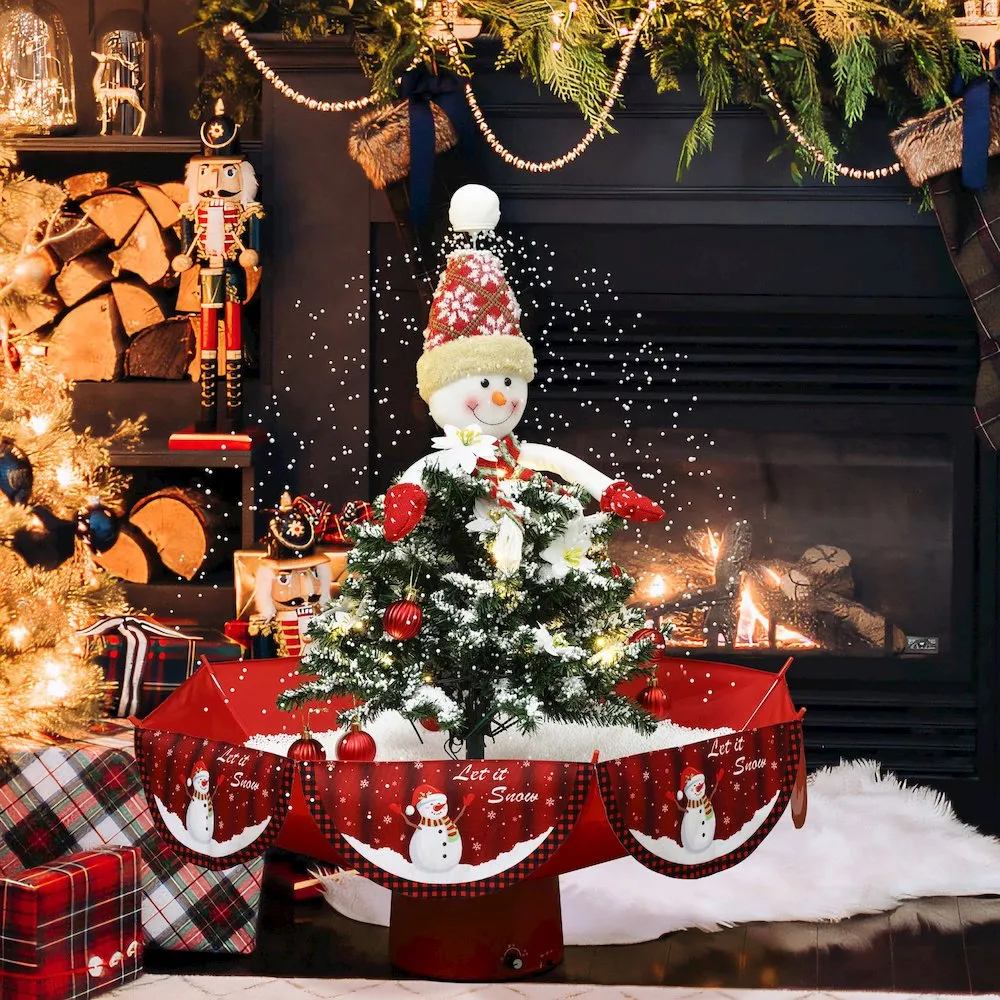 Holiday 31.5" Animated Musical Snowing Christmas Tree and Snowman Décor