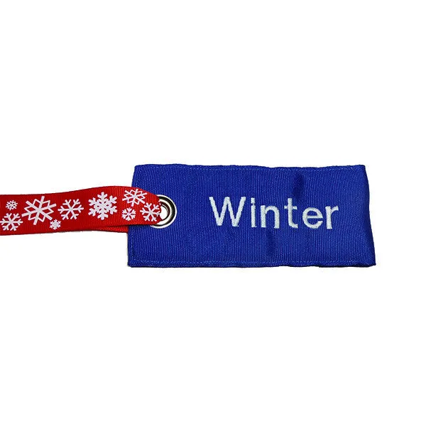 Holiday Christmas Luggage Tag w/Snowflake Handle