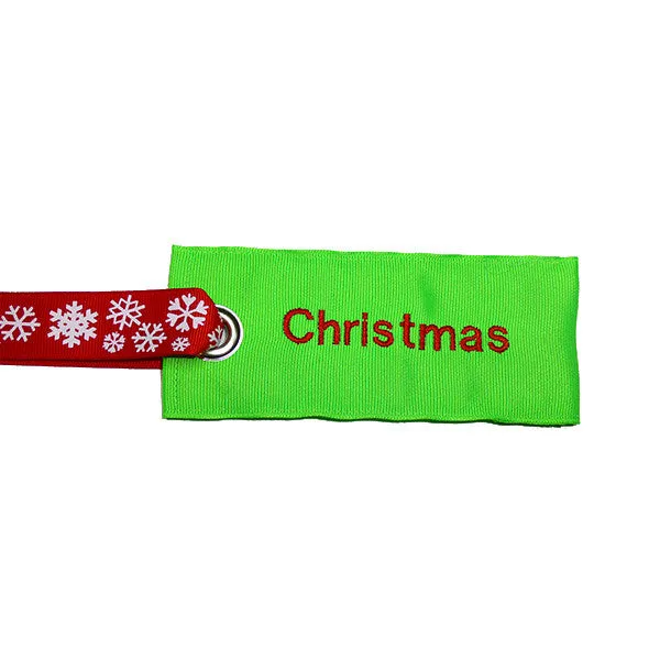 Holiday Christmas Luggage Tag w/Snowflake Handle