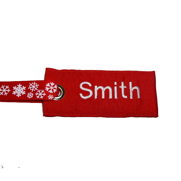 Holiday Christmas Luggage Tag w/Snowflake Handle