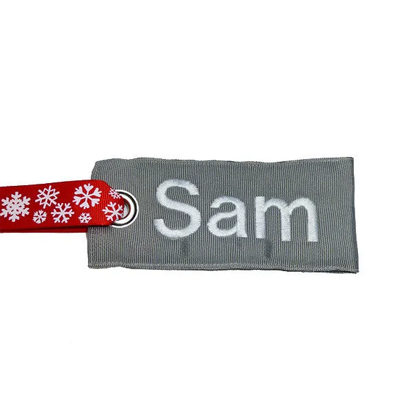 Holiday Christmas Luggage Tag w/Snowflake Handle