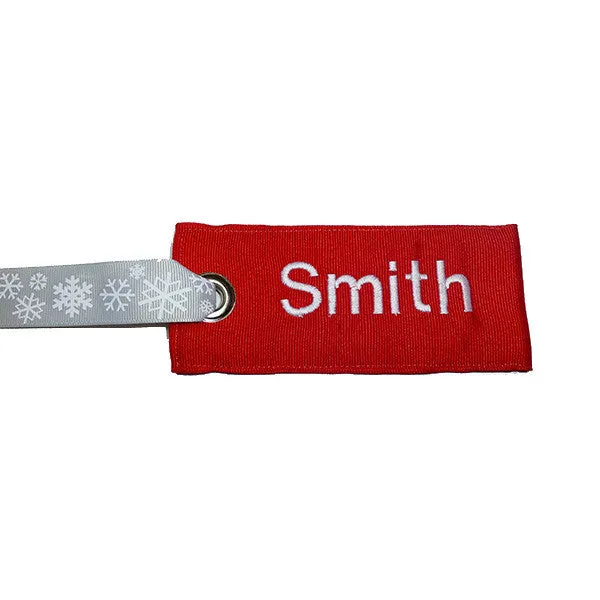 Holiday Christmas Luggage Tag w/Snowflake Handle