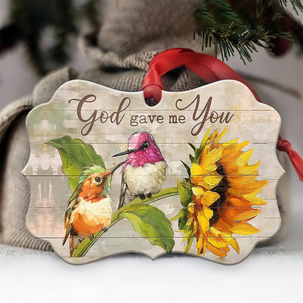 Hummingbird Couple Faith Wood Style Metal Ornament - Christmas Ornament - Christmas Gift