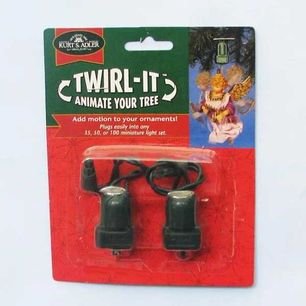 Kurt Adler Twirl-It Motor Spinner Pigtail Ornament Twirler, 2-Piece Set, J7802