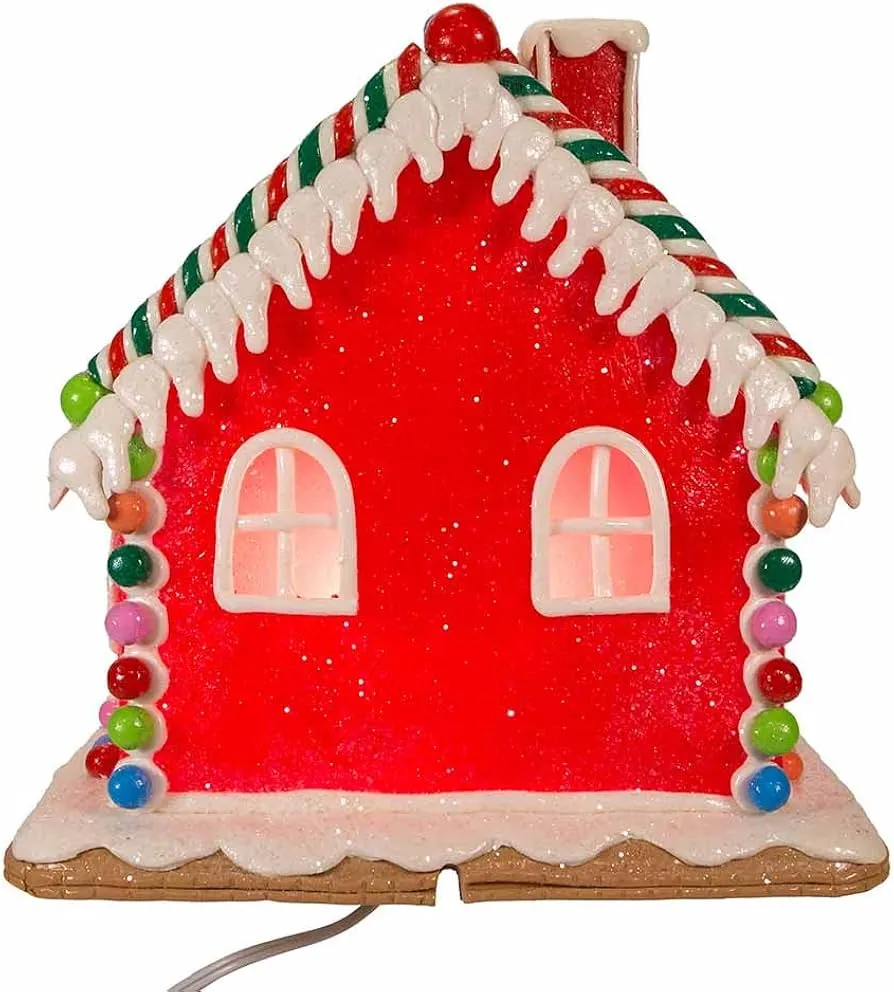 LED Gingerbread House with Snowman