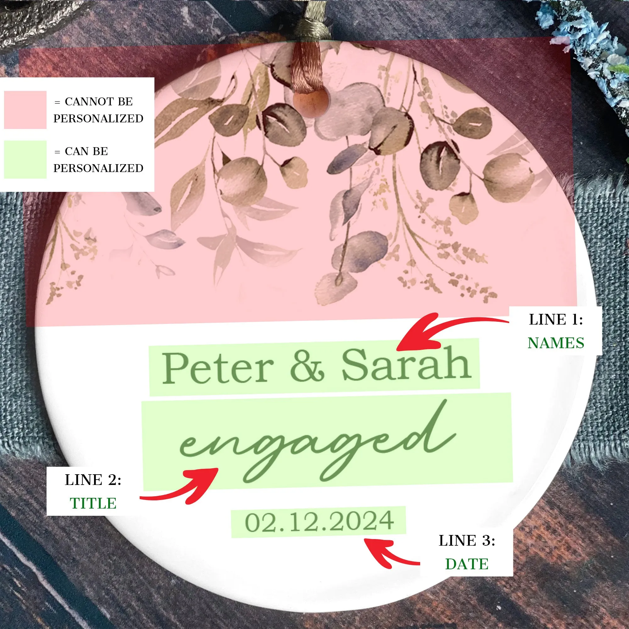 Married Ceramic Ornament 2024 Gift, Newlywed Gift, Mr & Mrs Christmas Ornament, Personalized Mr Mrs Wedding Ornament CX05-41