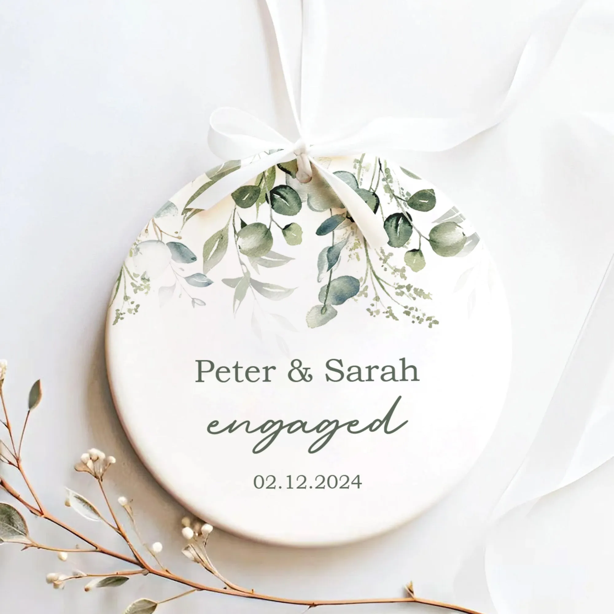 Married Ceramic Ornament 2024 Gift, Newlywed Gift, Mr & Mrs Christmas Ornament, Personalized Mr Mrs Wedding Ornament CX05-41