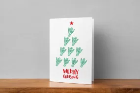 'Merry Christmas' Yumo Tree Badminton Greeting Card