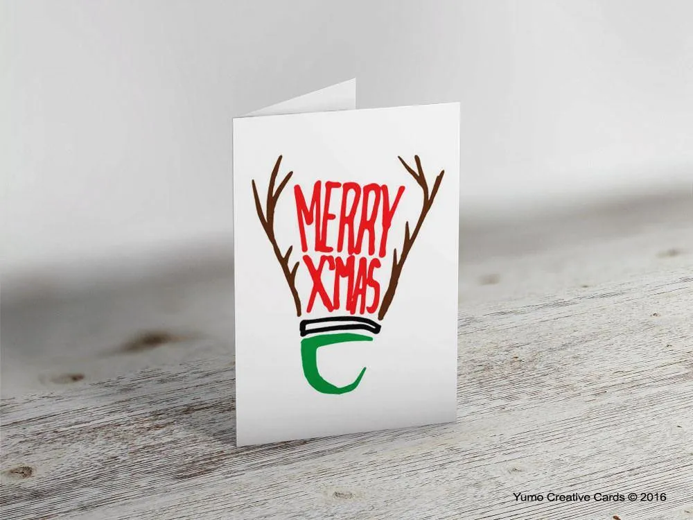 'Merry X'Mas' Badminton Greeting Card