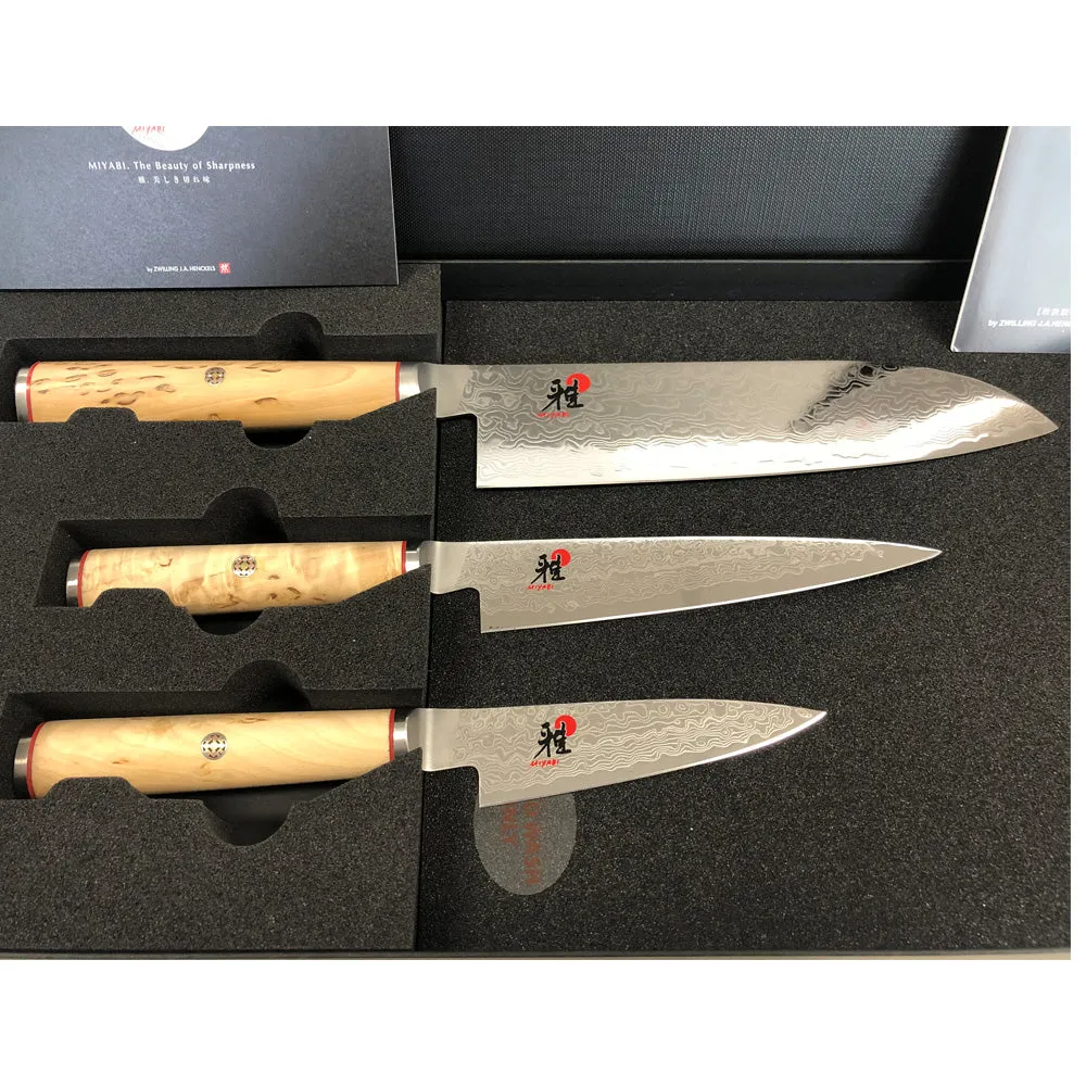 MIYABI Special edition Birchwood Japanese knife 3pcs Set Japanese knife