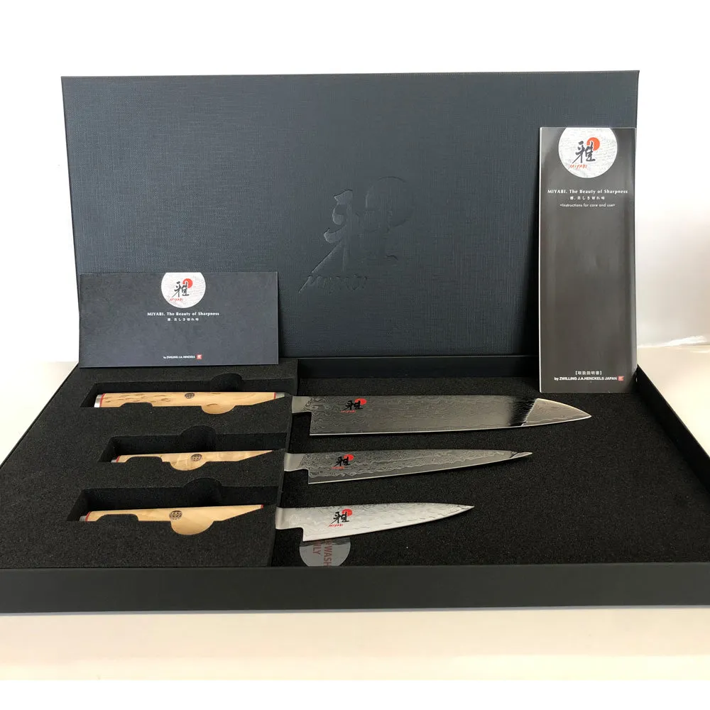 MIYABI Special edition Birchwood Japanese knife 3pcs Set Japanese knife