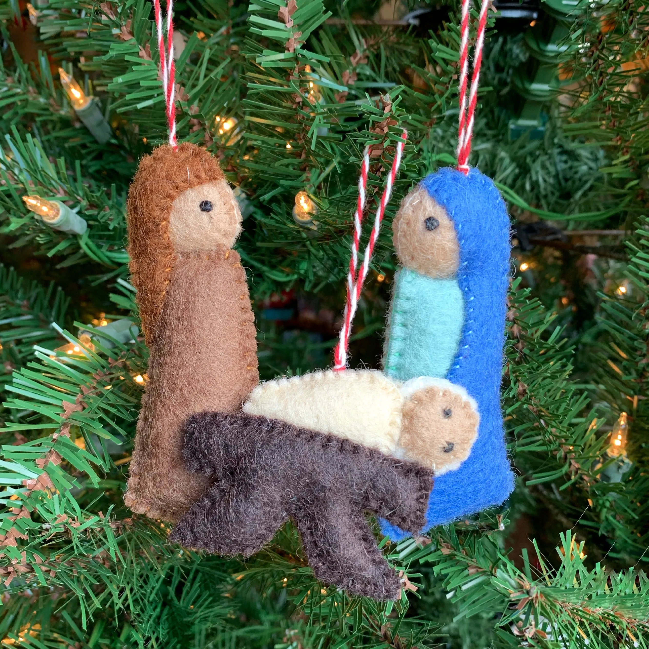 Nativity Ornament Set, Felt Wool