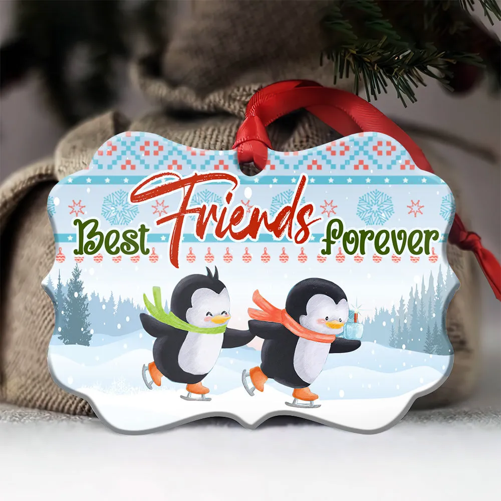 Penguin Bestie Best Friend Forever Metal Ornament - Christmas Ornament - Christmas Gift