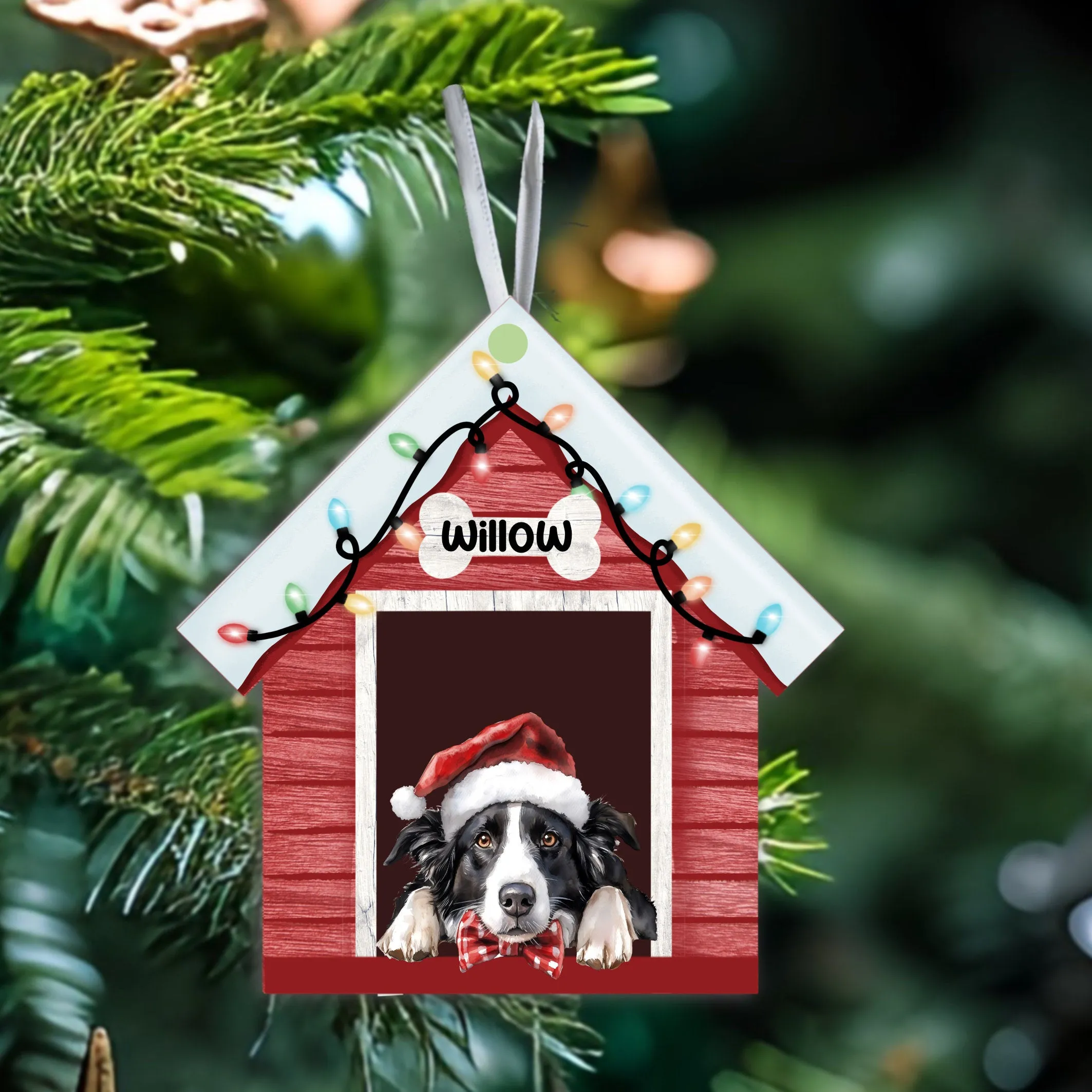 Personalised Christmas Dog Kennel Hanging Ornament – Custom Dog Photo or Choose Your Breed