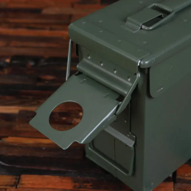 Personalized .30 Cal Ammo Box And Beer Glass Set