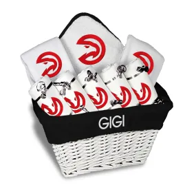 Personalized Atlanta Hawks Large Basket - 9 Items