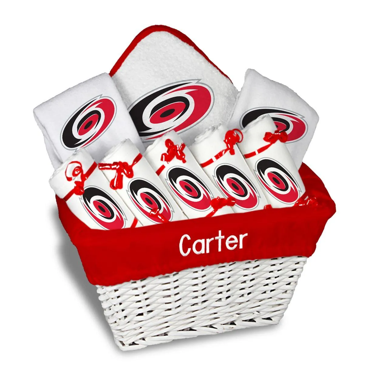 Personalized Carolina Hurricanes Large Basket - 9 Items