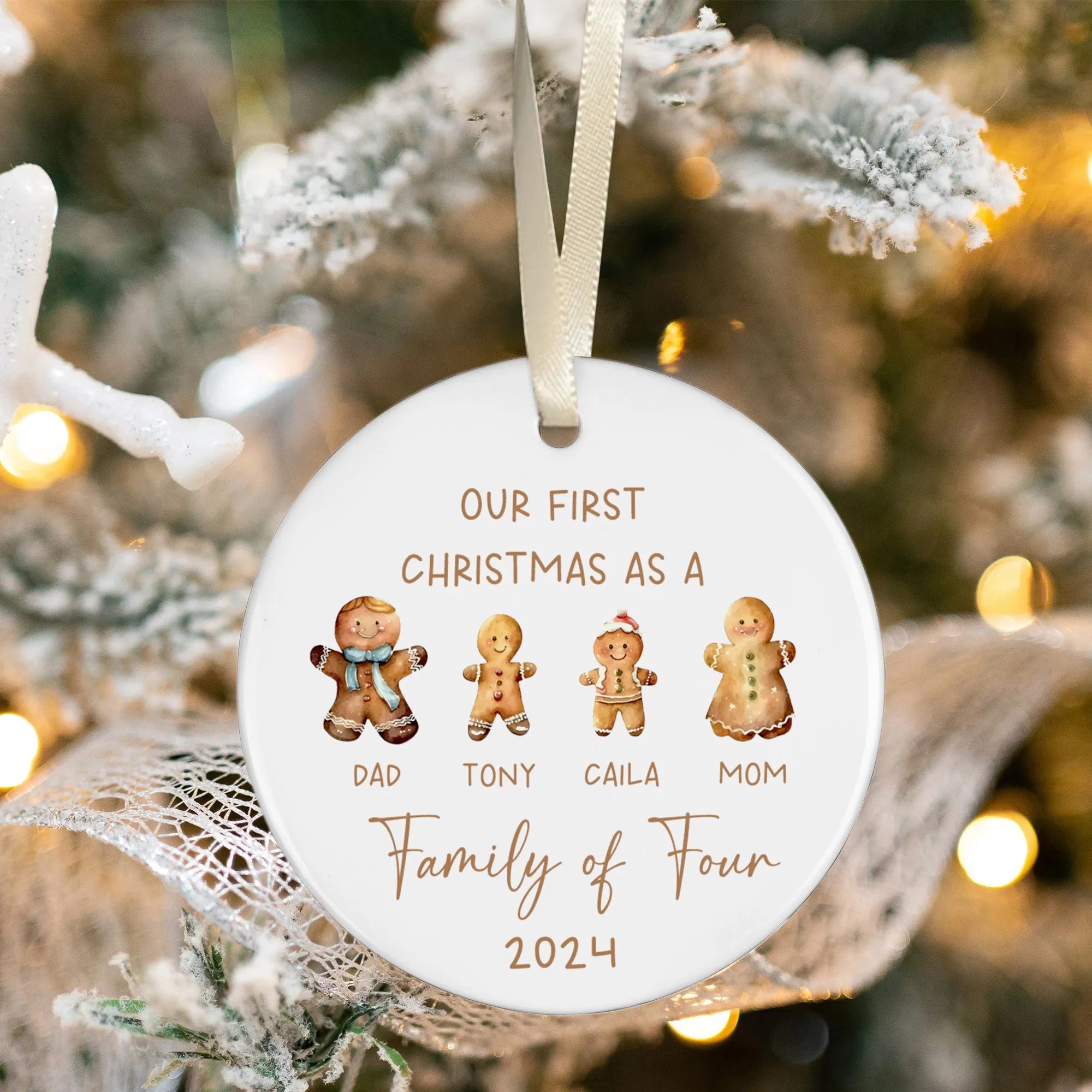 Personalized Ceramic Family Ornament, Family Christmas CX02-21