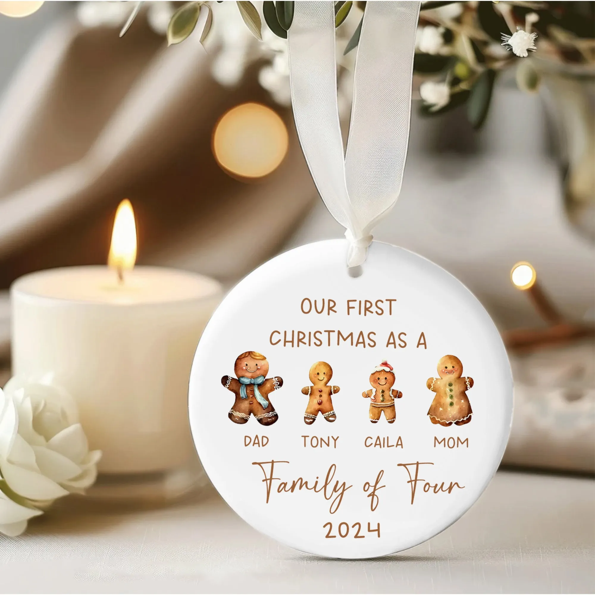 Personalized Ceramic Family Ornament, Family Christmas CX02-21