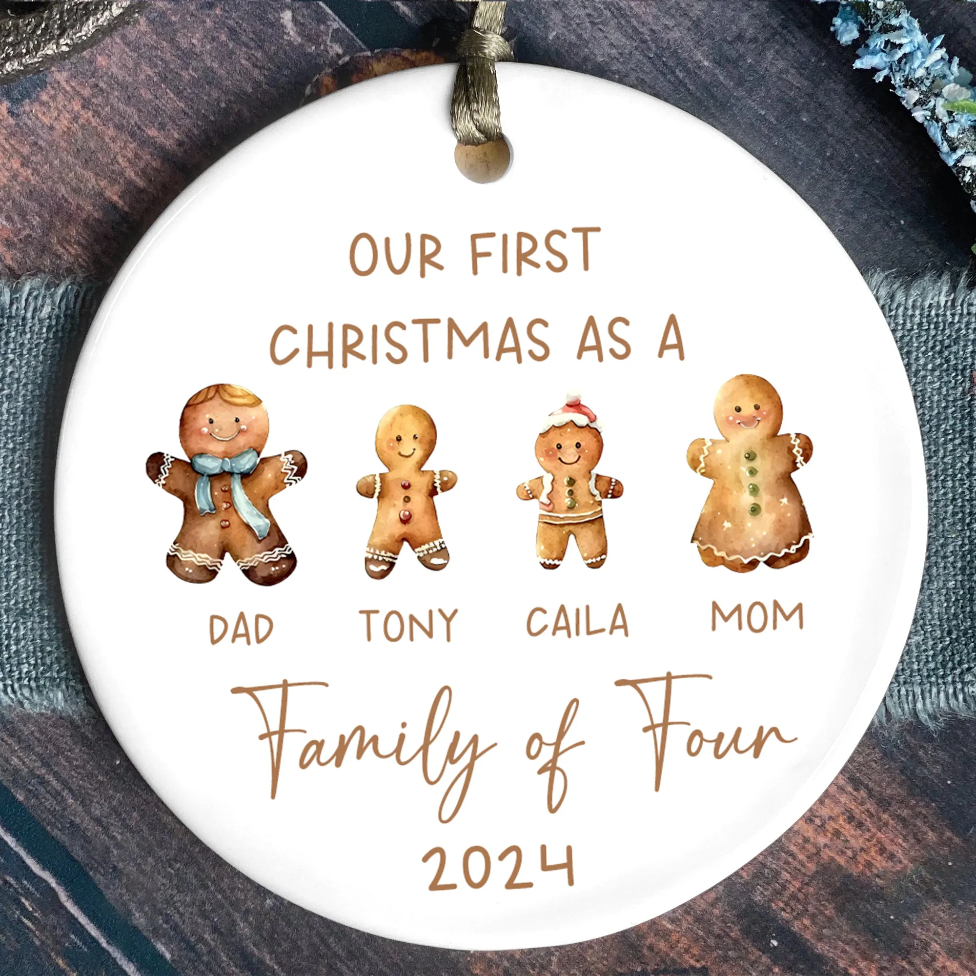 Personalized Ceramic Family Ornament, Family Christmas CX02-21