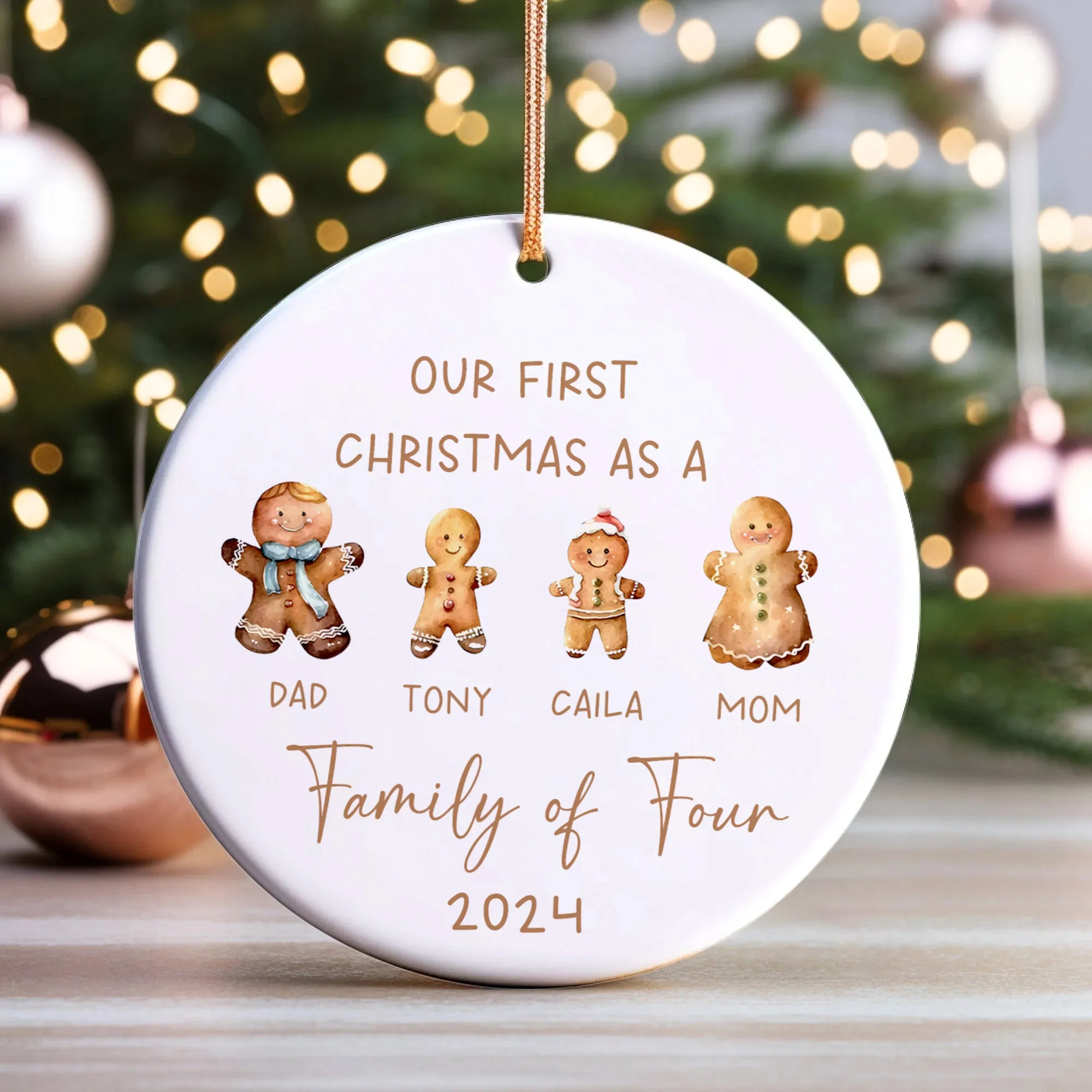 Personalized Ceramic Family Ornament, Family Christmas CX02-21