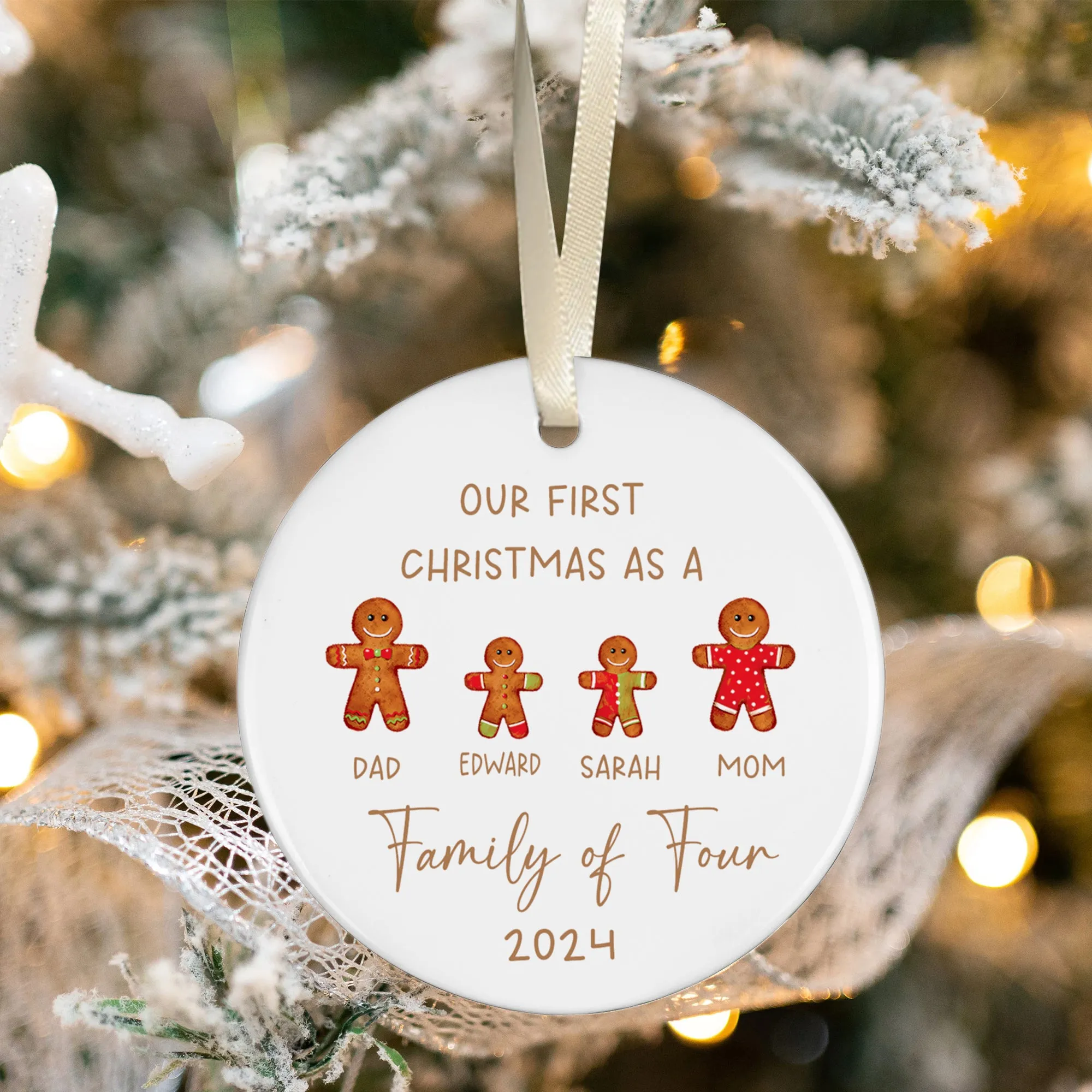 Personalized Ceramic Family Ornament, Family Keepsake CX02-24